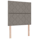 Box spring seng med hovedgærde Gråbrun 90 x 200 cm Stof