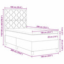 Box spring seng med hovedgærde Mørkegrå 100 x 200 cm Stof
