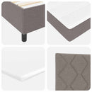 Box spring seng med hovedgærde Gråbrun 100 x 200 cm Stof