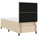 Box spring seng med hovedgærde Creme 100 x 200 cm Stof