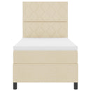 Box spring seng med hovedgærde Creme 100 x 200 cm Stof
