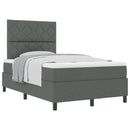 Box spring seng med hovedgærde Mørkegrå 120 x 190 cm Stof