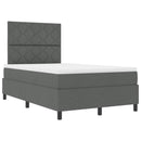 Box spring seng med hovedgærde Mørkegrå 120 x 190 cm Stof