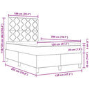 Box spring seng med hovedgærde Mørk Brun 120 x 200 cm Stof