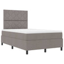 Box spring seng med hovedgærde Gråbrun 120 x 200 cm Stof