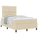 Box spring seng med hovedgærde Creme 120 x 200 cm Stof
