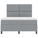 Box spring seng med hovedgærde Lysegrå 140 x 190 cm Stof