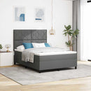 Box spring seng med hovedgærde Mørkegrå 140 x 190 cm Stof