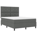 Box spring seng med hovedgærde Mørkegrå 140 x 190 cm Stof