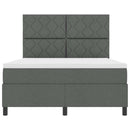 Box spring seng med hovedgærde Mørkegrå 140 x 190 cm Stof