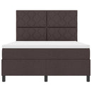 Box spring seng med hovedgærde Mørk Brun 140 x 190 cm Stof