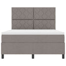 Box spring seng med hovedgærde Gråbrun 140 x 190 cm Stof
