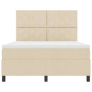 Box spring seng med hovedgærde Creme 140 x 190 cm Stof
