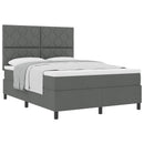 Box spring seng med hovedgærde Mørkegrå 140 x 200 cm Stof