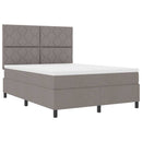 Box spring seng med hovedgærde Gråbrun 140 x 200 cm Stof