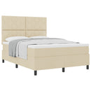 Box spring seng med hovedgærde Creme 140 x 200 cm Stof