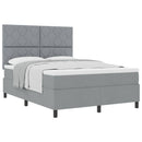 Box spring seng med hovedgærde Lysegrå 160 x 200 cm Stof