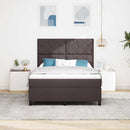 Box spring seng med hovedgærde Mørk Brun 160 x 200 cm Stof