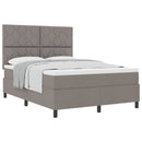 Box spring seng med hovedgærde Gråbrun 160 x 200 cm Stof