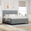 Box spring seng med hovedgærde Lysegrå 180 x 200 cm Stof