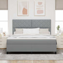 Box spring seng med hovedgærde Lysegrå 180 x 200 cm Stof