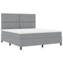 Box spring seng med hovedgærde Lysegrå 180 x 200 cm Stof