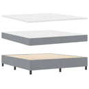 Box spring seng med hovedgærde Lysegrå 180 x 200 cm Stof