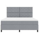 Box spring seng med hovedgærde Lysegrå 180 x 200 cm Stof