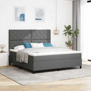 Box spring seng med hovedgærde Mørkegrå 180 x 200 cm Stof