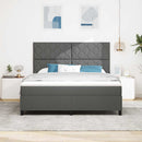 Box spring seng med hovedgærde Mørkegrå 180 x 200 cm Stof