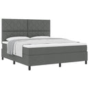 Box spring seng med hovedgærde Mørkegrå 180 x 200 cm Stof