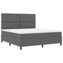 Box spring seng med hovedgærde Mørkegrå 180 x 200 cm Stof
