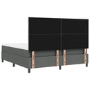 Box spring seng med hovedgærde Mørkegrå 180 x 200 cm Stof