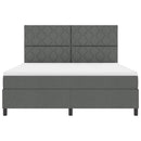 Box spring seng med hovedgærde Mørkegrå 180 x 200 cm Stof