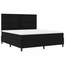 Box spring seng med hovedgærde Sort 180 x 200 cm Stof
