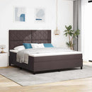 Box spring seng med hovedgærde Mørk Brun 180 x 200 cm Stof