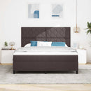 Box spring seng med hovedgærde Mørk Brun 180 x 200 cm Stof