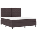Box spring seng med hovedgærde Mørk Brun 180 x 200 cm Stof