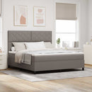 Box spring seng med hovedgærde Gråbrun 180 x 200 cm Stof