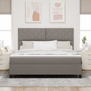 Box spring seng med hovedgærde Gråbrun 180 x 200 cm Stof