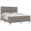 Box spring seng med hovedgærde Gråbrun 180 x 200 cm Stof