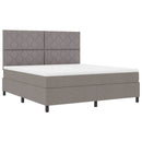 Box spring seng med hovedgærde Gråbrun 180 x 200 cm Stof