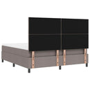Box spring seng med hovedgærde Gråbrun 180 x 200 cm Stof