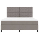 Box spring seng med hovedgærde Gråbrun 180 x 200 cm Stof