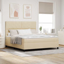 Box spring seng med hovedgærde Creme 180 x 200 cm Stof