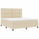 Box spring seng med hovedgærde Creme 180 x 200 cm Stof