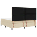 Box spring seng med hovedgærde Creme 180 x 200 cm Stof