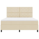 Box spring seng med hovedgærde Creme 180 x 200 cm Stof