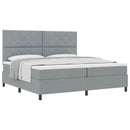 Box spring seng med hovedgærde Lysegrå 200 x 200 cm Stof