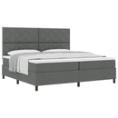 Box spring seng med hovedgærde Mørkegrå 200 x 200 cm Stof